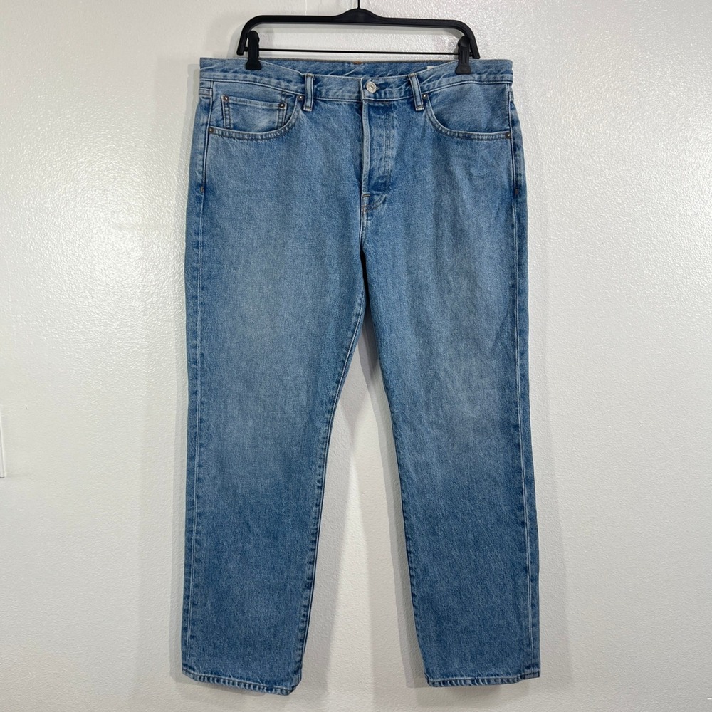 AYR The Normie Mens Straight Leg Jeans Light Wash Blue 100% Cotton Size 36x30 - Picture 2 of 9